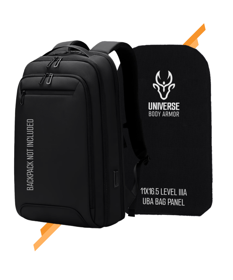 Backpack ballistic panel NIJ Level IIIA 11x16 - front view - Universe Body Armor