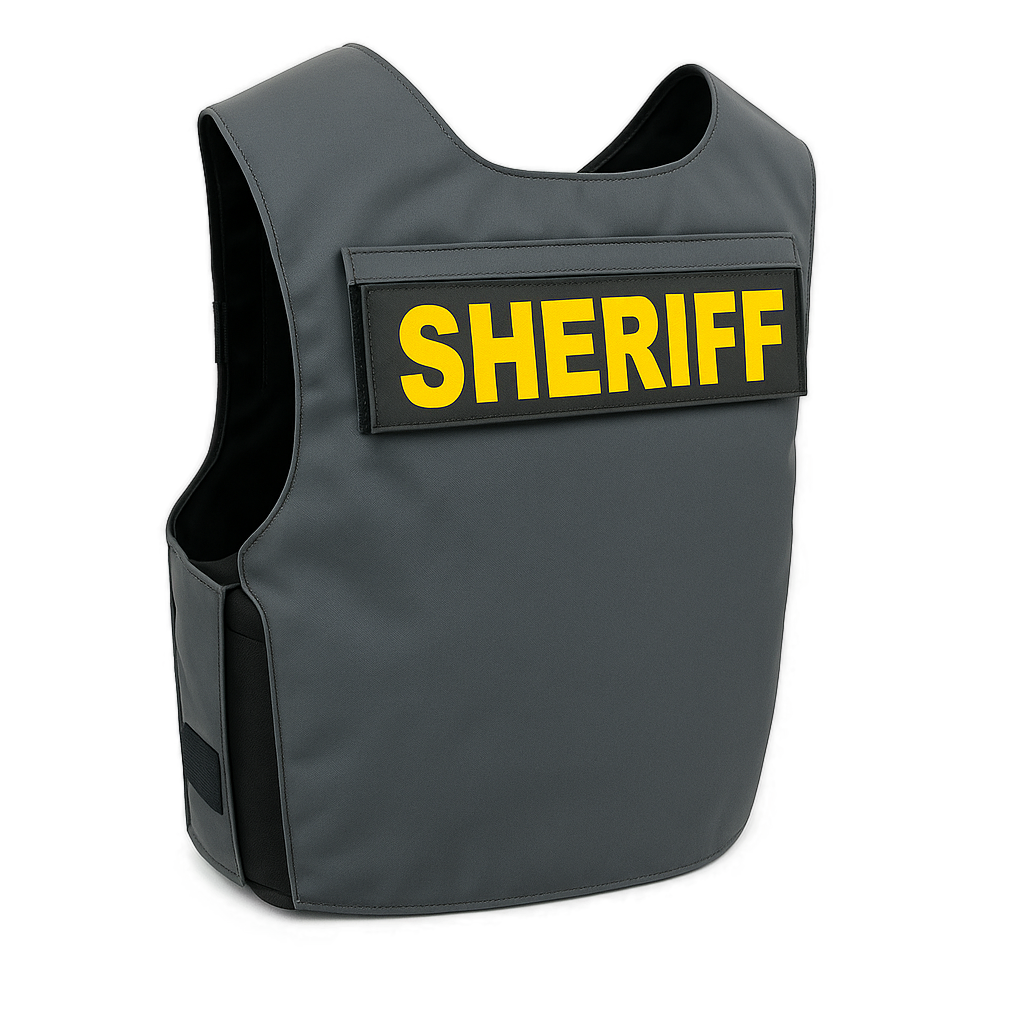 Custom sheriff ID patch example - grey and yellow - Universe Body Armor