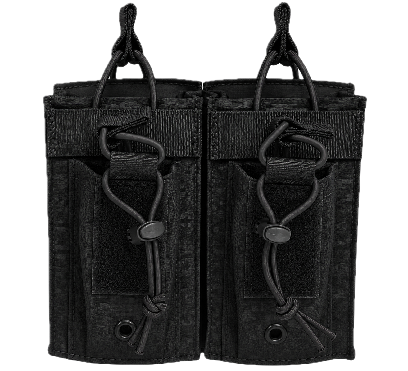 Tactical radio MOLLE pouch in Black - dual pocket design - Universe Body Armor