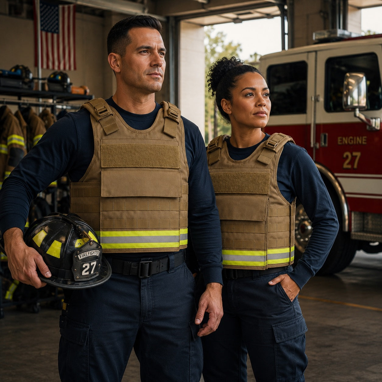 The Defender Carrier with Cummerbunds - Firefighter High-Visibility Tactical Use - Universe Body Armor