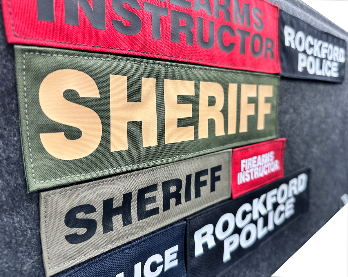 Custom front/back ID patch example on tactical vest - Universe Body Armor