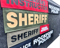 Custom front/back ID patch example on tactical vest - Universe Body Armor