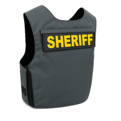 Custom sheriff ID patch example - grey and yellow - Universe Body Armor