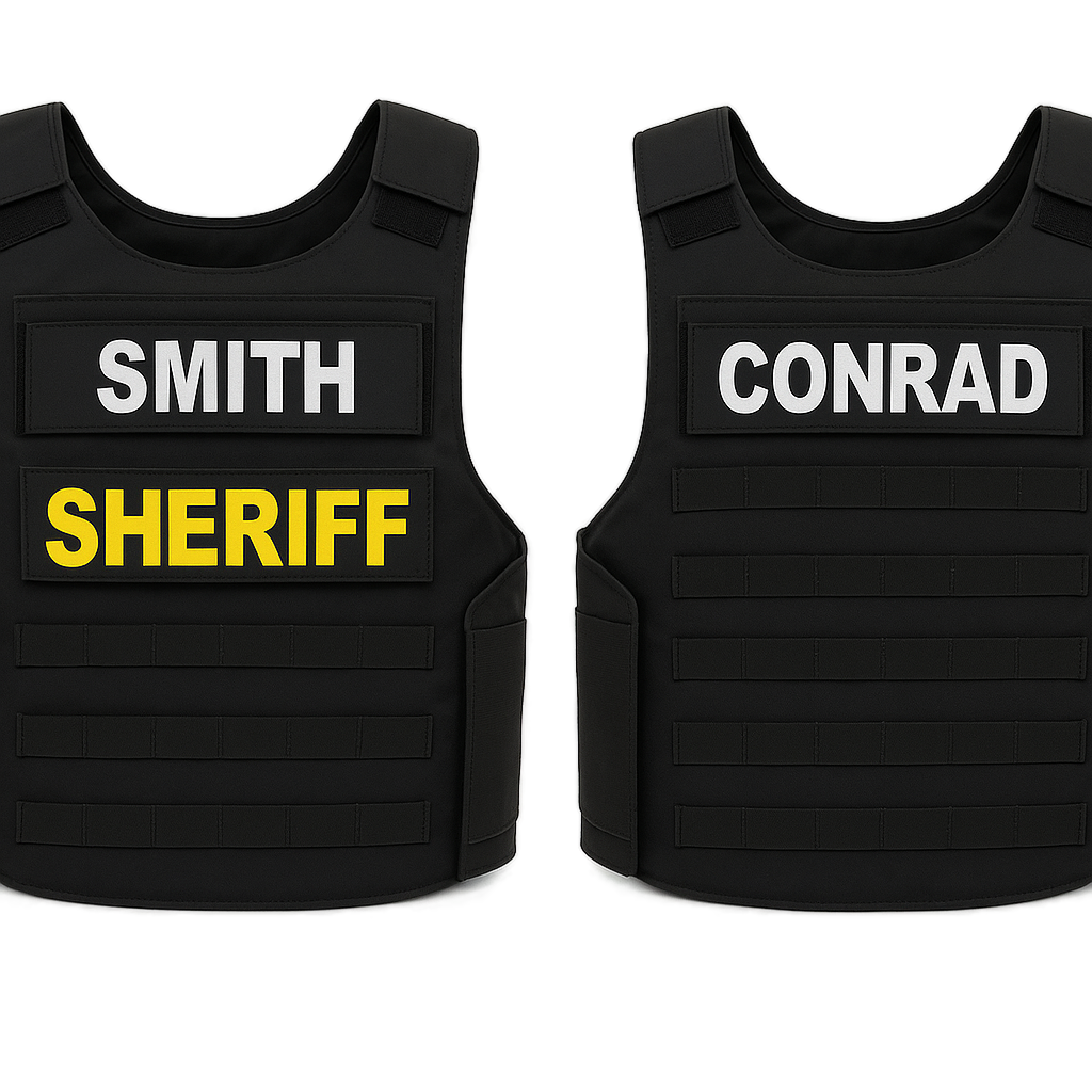Custom surname ID patch examples for law enforcement - Universe Body Armor