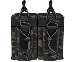 Tactical radio MOLLE pouch in Multicam Black - dual pocket design - Universe Body Armor