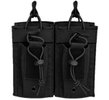 Tactical radio MOLLE pouch in Black - dual pocket design - Universe Body Armor