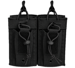 Tactical radio MOLLE pouch in Black - dual pocket design - Universe Body Armor
