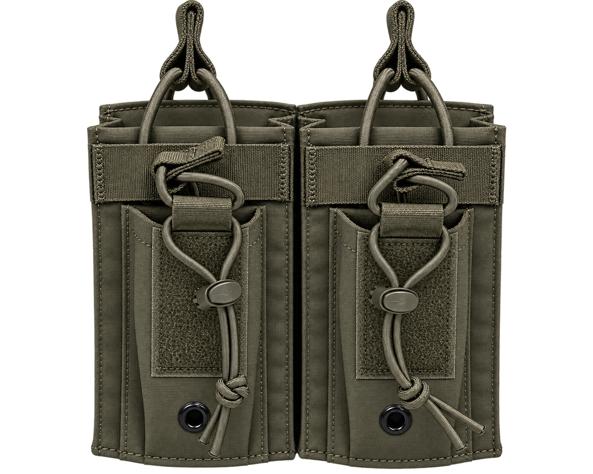 Tactical radio MOLLE pouch in Ranger Green - dual pocket design - Universe Body Armor