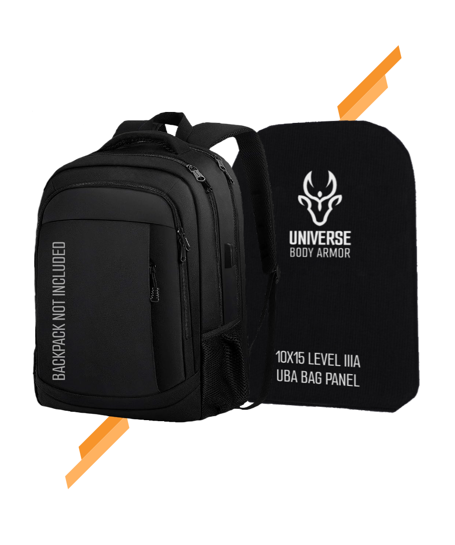School bag ballistic panel NIJ Level IIIA 10x15 - detail view - Universe Body Armor