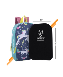 School bag ballistic panel NIJ Level IIIA 10x15 - front view - Universe Body Armor